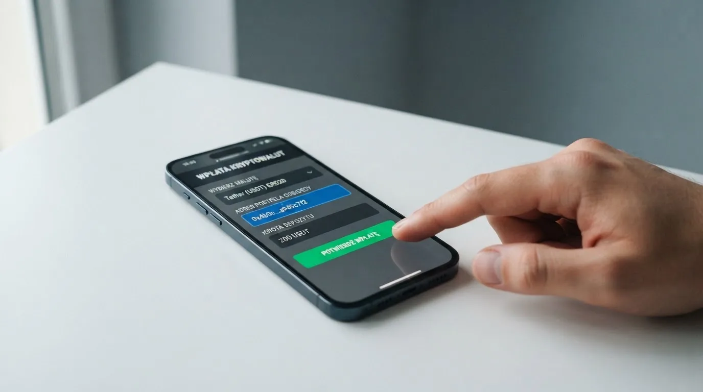 Zbliżenie na formularz wpłaty w kasynie online z polem na adres portfela kryptowalutowego BNB Smart Chain.